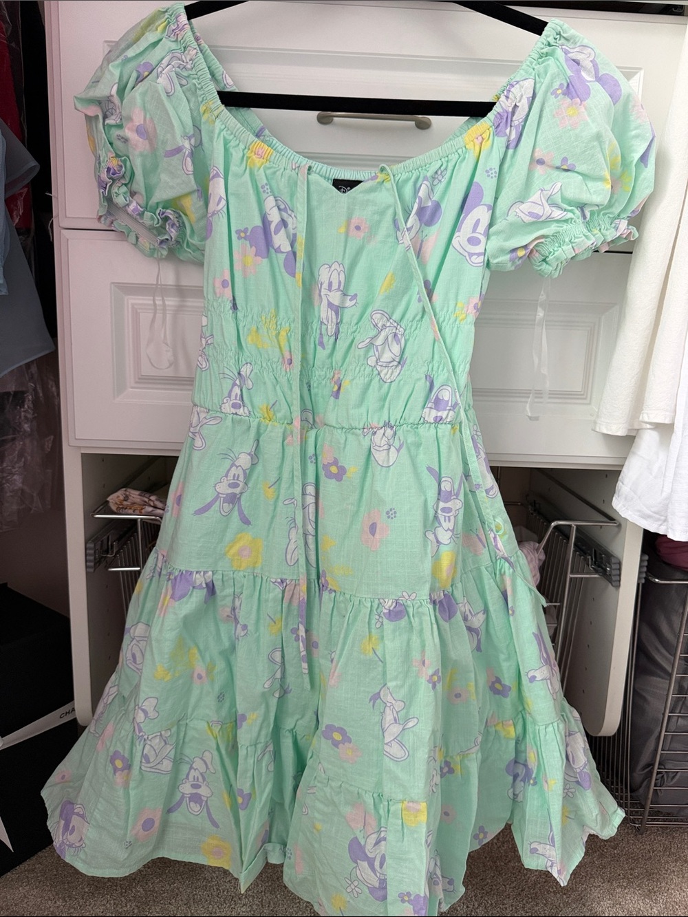Her Universe Mint Green Puff-Sleeve Tiered Disney Dress